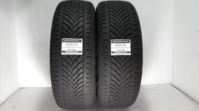 2 Pneumatici Usati 205/60R16 96V As Trac Saver Tracmax Gomme Estive 70% 2021