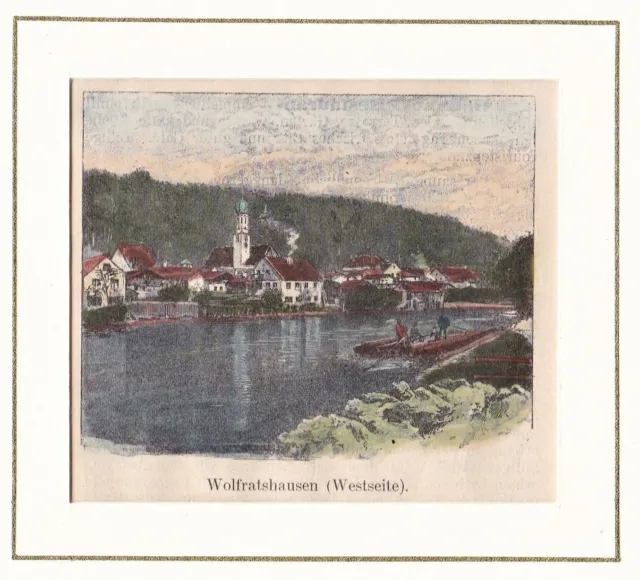 Wolfratshausen Oberbayern Bayern Ansicht Holzstich 1880