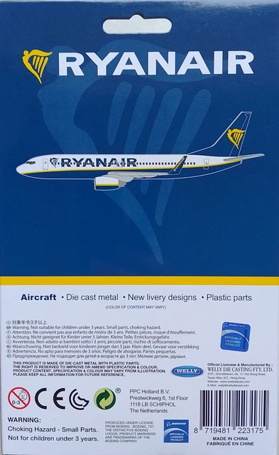 Ryanair Boeing 737 MAX 8 EI-HGT 1/200 scale aircraft desk model NEW PPC