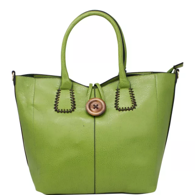 Griff Tragetasche Handtasche Holz Knopf Damen Schulter Umhängetasche Riemen Tasche 8033