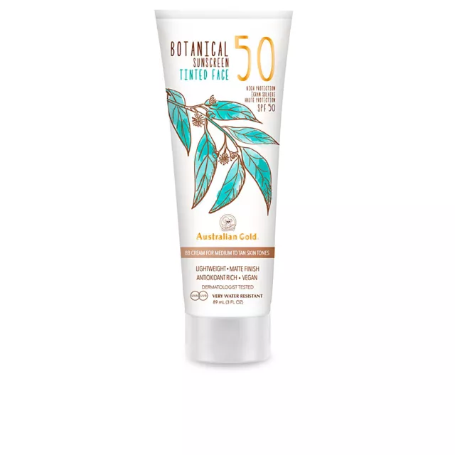 Solaires Australian Gold unisex BOTANICAL SPF50 tinted face #medium-tan