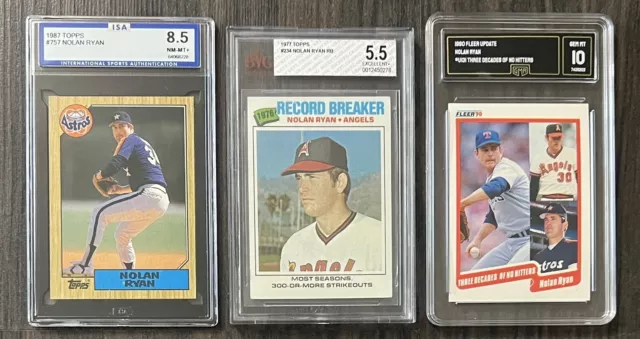 Nolan Ryan Older High Graded Card Collection