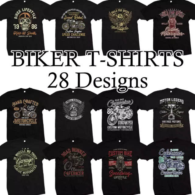 Biker T Shirt - Motorcycle Motorbike T Shirt -  Cafe Racer, Chopper, Bobber ETC