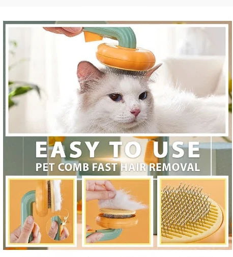 Pumpkin Cat Brush Comb For Pet Grooming Removes Loose Underlayers Tangled Hair R