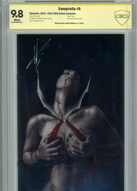 vampirella #8 MT 9.8 CBCS WHITE PAGES COHEN VIRGIN COVER AND SIGNATURE