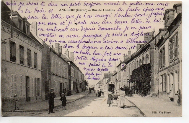 ANGLURE- Marne - CPA 51 - la rue de Chalons