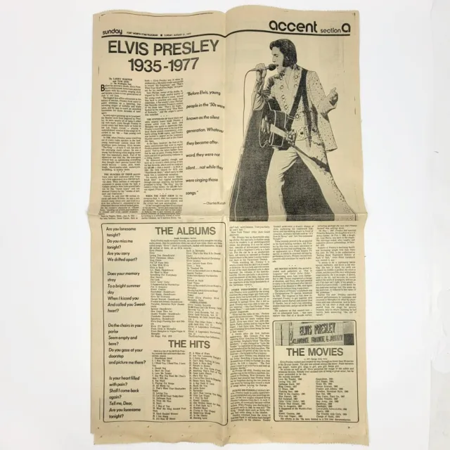 Elvis Presley Article August 21 1977 Fort Worth Star Telegram 6 Pages