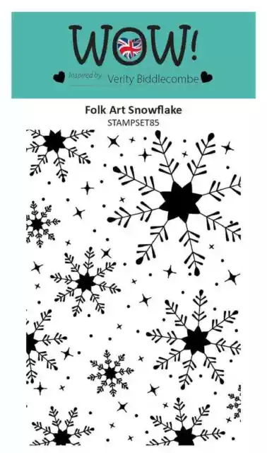 WOW Embossing Powder Folk Snowflake Background Clear Stamp Christmas Card Making