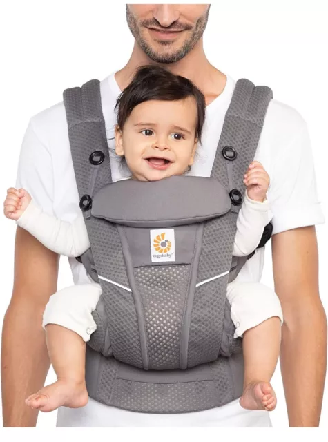 ErgoBaby Omni Breeze Baby Carrier Graphite Grey Newborn-Toddler  7-45 pounds