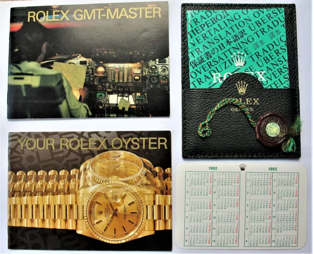 Rolex Gmt Master  Genuine Booklet Set ( 6 Items ) Ex Original Box - Date 1993