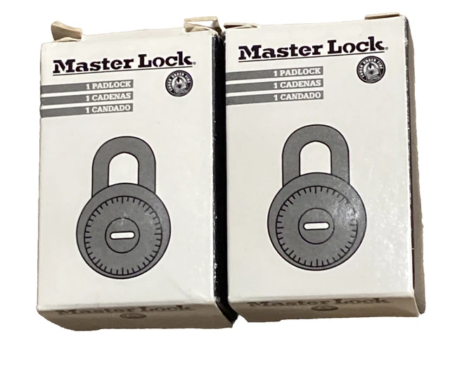 (2) New Master Lock 1525 Locker Padlock Combination Dial V30 With Key Option.