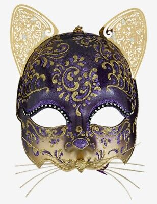 Venetian Mask Egyptian Cat Purple Made In Venice, Italy!