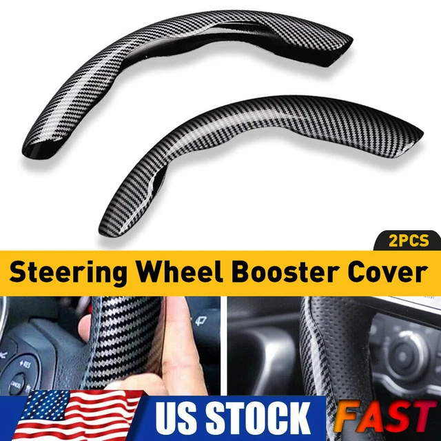 Black Carbon Fiber Universal Car Steering Wheel Booster Cover NonSlip Accessory