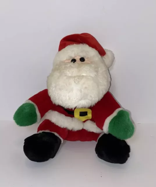 Decorative Santa Claus Plush (The Windsor Collection) Sitting, Green Mittens