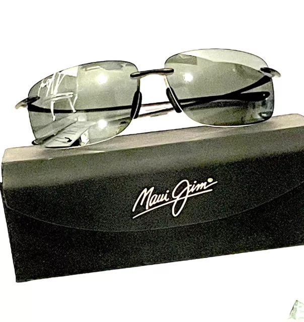 MAUI JIM Hema Black Mirror Luxury Sunglasses Men’s MJ 443-11 MADE IN JAPAN