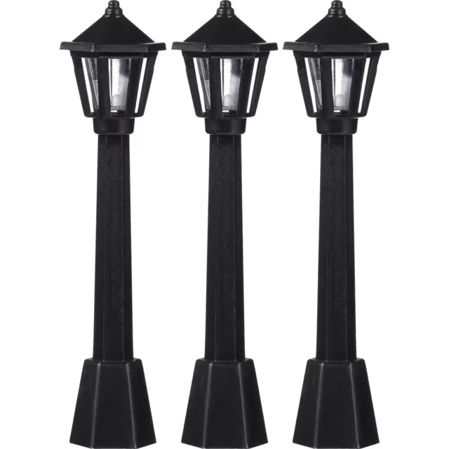 3PC Christmas Lamp Post Train Model Street Light Miniature Train