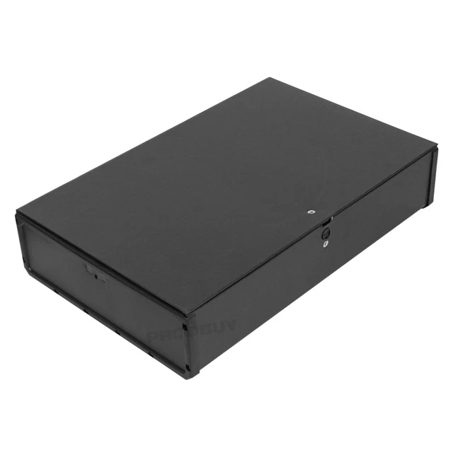 Black A4 Foolscap Cardboard Box File Paper Document Folder Office Storage Case