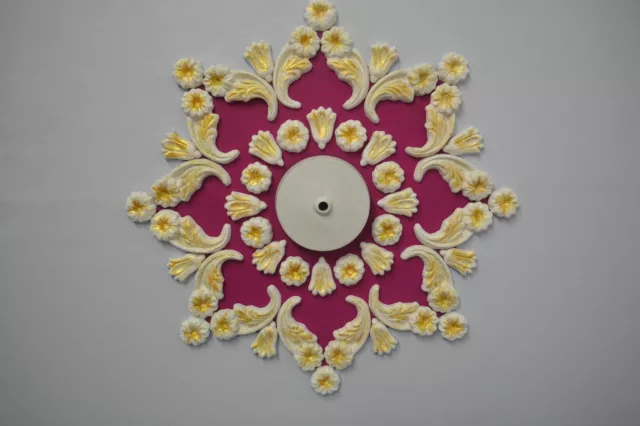 Plafond Plâtre Rose/Design, Décor Maison, Plâtre de Paris, Style Victorien