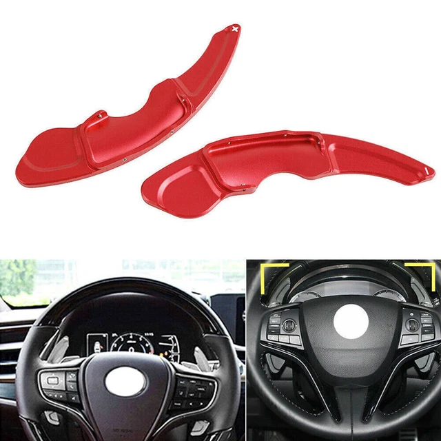 2x finiture prolunga cambio volante auto per Lexus RC NX IS IS rosso