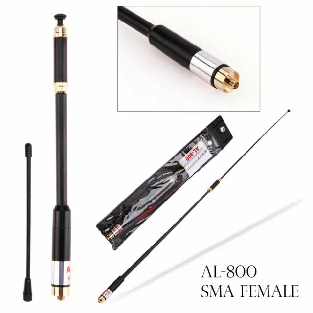 Telescopic Al-800 Dual Band V/Uhf Sma-Female Antenna Baofeng Uv-5R Uv-9R Radios