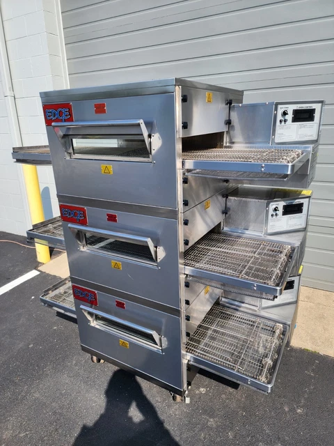 2020 EDGE MODEL 1830 Triple Deck Gas Fired Conveyor Pizza Ovens