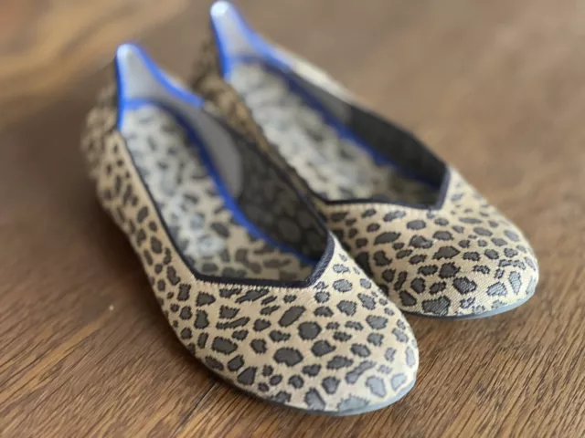 Rothy's The Flat Round Toe Ballet Flats Size 11~ Leopard Cheetah Animal Print~