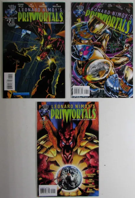 Primortals Lot of 3 #7,8,9 Tekno Comix (1995) 1st Series 1st Print Comic Books