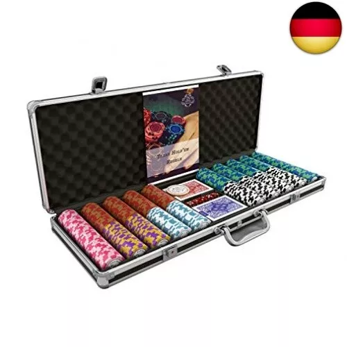 Bullets Playing Cards - Großer Pokerkoffer Deluxe Pokerset mit 500 Clay