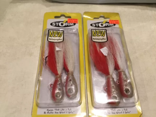 LOT OF 2 Packages of 2 Storm WildEye Hair Bucktail jigs 1 and 3/4