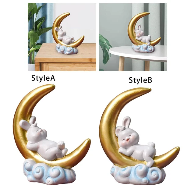 créatif sur la lune Statue Figurine Résine Artisanat pour la décoration de la