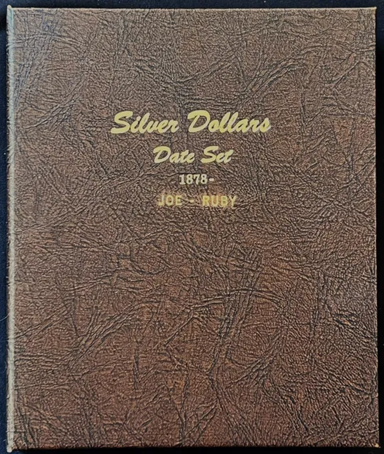 DANSCO SILVER DOLLARS DATE SET ALBUM #7172, 5 PAGES-MORGAN, PEACE, EISENHOWER $s