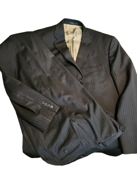 Calvin Klein Suit 2-piece  - 42R/38wx34L Black Pinstripe