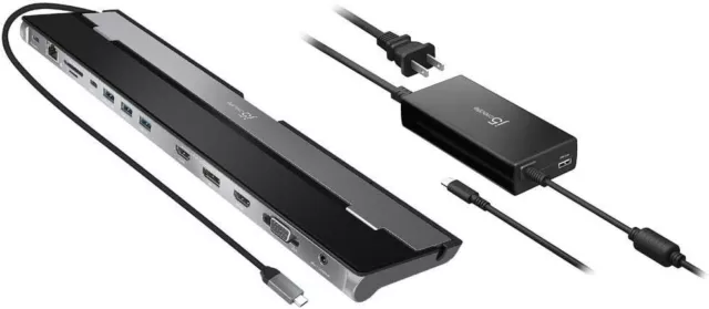 j5create USB-C Hub Triple Display Docking Station with 100W PD Adapter 13in1 L2