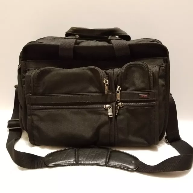 Tumi Black 15" Ballistic Expandable Organizer Laptop Brief Style 26031D4