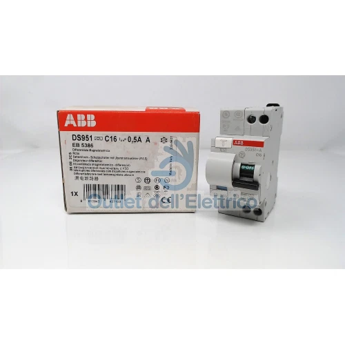 ABB INTERRUPTEUR DIFFÉRENTIEL DS951 6KA 1PN C16 0,5 A EB 538 6 EUR 60 ...