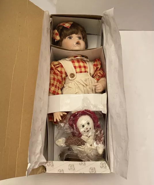 Porcelain Doll The Heritage Signature Collection Cindy w/ Rag Doll & COA.