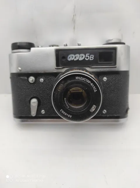 Film Camera Fed 5 USSR Russian 35mm Rangefinderw/ Industar-61 f2.8 53 mm Lens