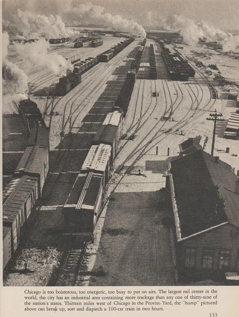 Priviso Hump Chicago Railroad Yard circa 1940 Vintage PHOTO FROM BOOK