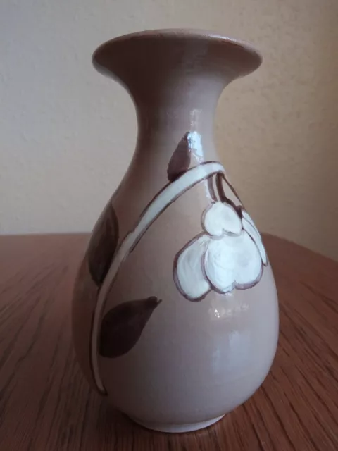 Vintage Mid Century 1970s Ceramic Pottery Vase Made in Italy - Floral Design
