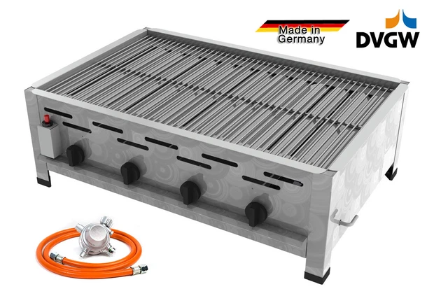4 Flammen Edelstahl Gasgrill Gastrobräter Gasbräter Gas Grill 18 kW 4 flammig