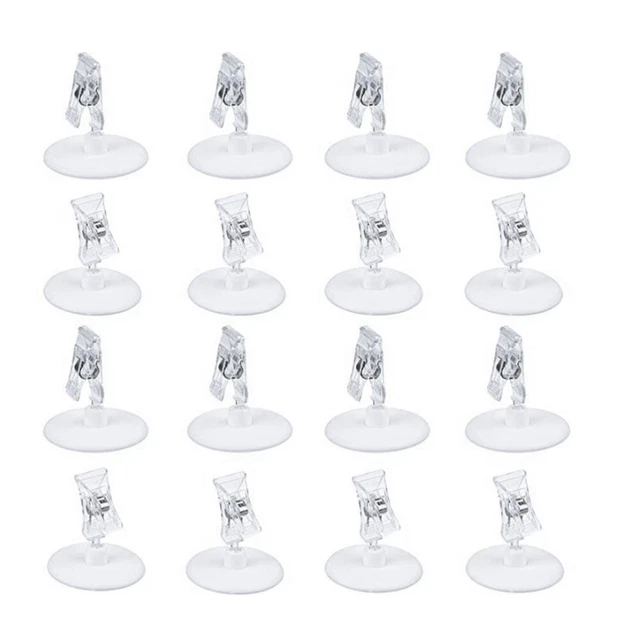 16 Pcs Weiß Warenregal-Schild-Clip Kleiderständer Schilder Clips