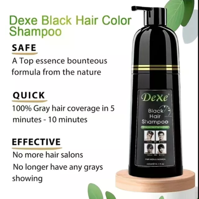 Shampoo Permanent Black Hair dye , Haarfärbeshampoo für Männer & Frauen- 3