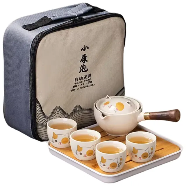 Portable Gongfu Rotatable Ceramic Teapot Outdoor Tea Accessories for Atmosphere