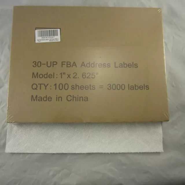 Comp 1 Inch x 2.625 Inch Laser/Inkjet Address Labels Permanent 30-up 3000 Label