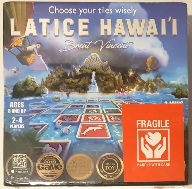 Latice Hawaii Award Winning Board Game 2019 Brent Vincent Ages 8+ MINT  CONDITION