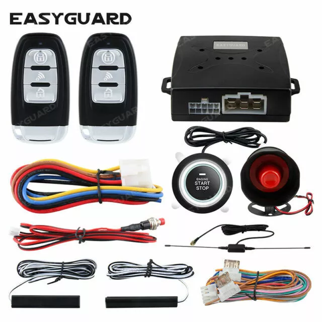 EASYGUARD PKE car alarm system keyless entry remote auto start push button stop