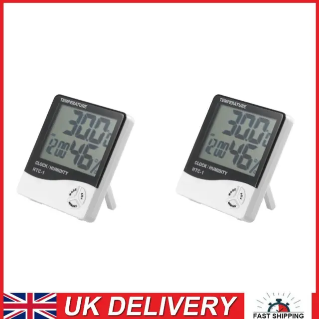 HTC-1 Large LCD Digital Indoor Hygrometer Room Thermometer with Alarm Clock