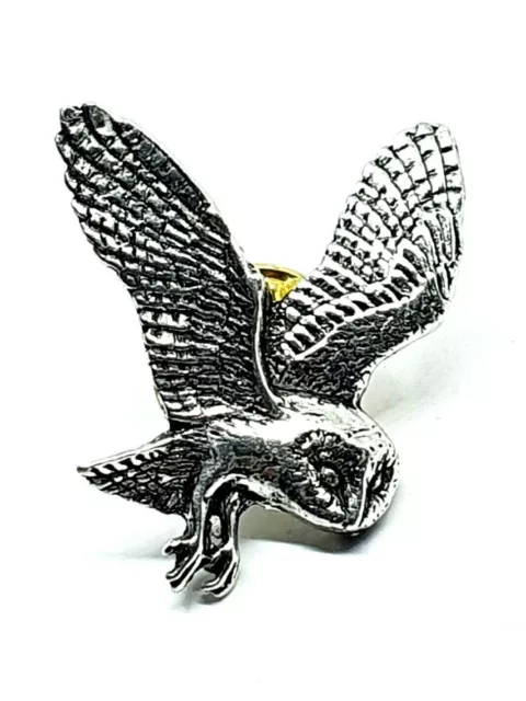 Barn Owl Pin Badge Brooch Nature Pewter Badge Transformation Hope Lapel Unisex