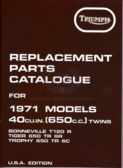 Triumph Parts Catalogue 650 US 1971