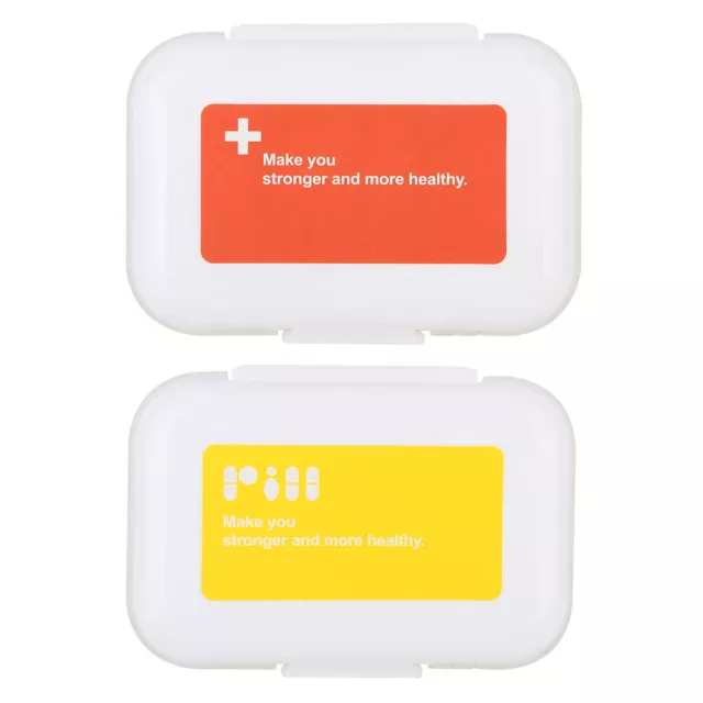 2 Pcs 8 Compartment Compact Structure Medicine Dispenser Case Pill Box UK